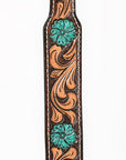 BAR H EQUINE Ella Young Turquoise Flower Hand Painted Western Leather Dog Collar