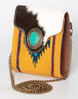 American Darling Hand Tooled Hair On Genuine Leather Women Bag Western Handbag Purse