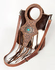 ADBG827A American Darling Hand Tooled Hair On Genuine Leather Women Bag Western Handbag Purse