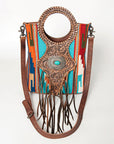 ADBG827C American Darling Hand Tooled Saddle Blanket Genuine Leather Women Bag Western Handbag Purse