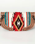 American Darling Small Cross body Bag Western Leather Hand Tooled Hand-Woven Saddle Blanket Genuine Leather 4.5x9