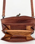 American Darling Small Cross body Bag Western Leather Hand Tooled Hand-Woven Saddle Blanket Genuine Leather 4.5x9