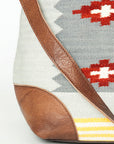 American Darling Tote Bag Western Leather Hand Woven Saddle Blanket Large Travel Purse Genuine Leather 15in x 21in
