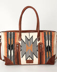 American Darling Tote Bag Western Leather Hand Tooled Floral Carved Hand Woven Saddle Blanket Genuine Leather 12x16