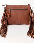 American Darling Western Small Crossbody Bag – Genuine Hair-On Cowhide Leather with Fringes, Adjustable Strap, Handcrafted in Texas