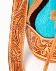 American Darling ADBG569A Bucket Hand Tooled Saddle Blanket Genuine Leather Women Bag Western Handbag Purse