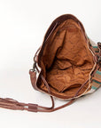 American Darling ADBG574D1 Large Crossbody Saddle Blanket Hair On Genuine Leather Women Bag Western Handbag Purse