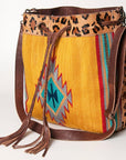 American Darling ADBG574D1 Large Crossbody Saddle Blanket Hair On Genuine Leather Women Bag Western Handbag Purse