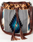 American Darling ADBG574D1 Large Crossbody Saddle Blanket Hair On Genuine Leather Women Bag Western Handbag Purse