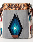 American Darling ADBG574D1 Large Crossbody Saddle Blanket Hair On Genuine Leather Women Bag Western Handbag Purse