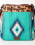 American Darling ADBG574D1 Large Crossbody Saddle Blanket Hair On Genuine Leather Women Bag Western Handbag Purse