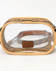 American Darling ADBGZ602 Clear Bag Hand Tooled Genuine Leather Women Bag Western Handbag Purse