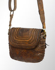 Never Mind Nmbgm119 Small Crossbody Vintage Handmade Genuine Cowhide Leather Women Bag Western Handbag Purse