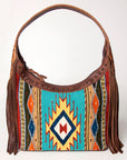 Hobo Hair On Saddle Blanket Genuine Leather Western Bag For Women