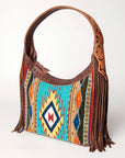 Hobo Hair On Saddle Blanket Genuine Leather Western Bag For Women