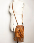 American Darling Chaps Bag Hand Tooled Hair On Genuine Leather women bag western handbag purse
