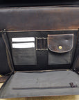 KD Stephens Rugged Leather Laptop Business Easy Access Briefcase