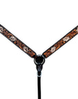 Bar H Equine Genuine Western American Leather Horse Premium Headstall & Breast Collar Set