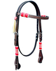 Bar H Equine American Leather Horse Saddle Tack One Ear Headstall | Breast Collar | Browband Headstall | Wither Strap | Tack Set BER282