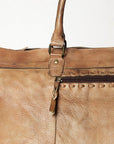 Never Mind Nmbg136B Duffel Vintage Handmade Genuine Cowhide Leather Women Bag Western Handbag Purse