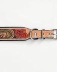 HILASON Western Genuine Leather Heavy Duty Dog Collar Floral Tooled