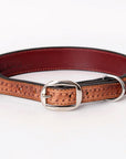 HIlason Genuine Leather Dog Collar Hand Tooled