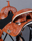 HILASON 15 Treeless Western Trail Barrel Racing American Leather Saddle | Horse Saddle | Western Saddle | Treeless Saddle | Saddle for Horses | Horse Leather Saddle