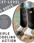 Hilason Horse Front Rear Hind Leg Sport Boots Set of 4 Blue