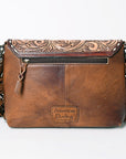 American Darling Cross body Bag Western Leather Hair-On Cowhide Braided Detail with Fringes 8in x 11in