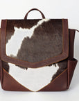 American Darling Backpack for Women, Hand Tooled Floral Leather, Hair-On Cowhide, Woven Saddle Blanket, Genuine Leather