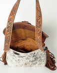 American Darling ADBG851 Messenger Hand Tooled Hair-On Genuine Leather Women Bag Western Handbag Purse