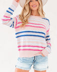 Amelia Patterned Drop Shoulder Sweater