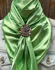35X35" Solid Lime Wild Rag / Scarf WRS26 - Western Concho Wild Rag Slides - Assorted