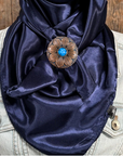 35X35" Solid Dark Blue Wild Rag / Scarf WRS9 - Western Concho Wild Rag Slides - Assorted