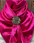 35X35" Solid Fuchsia Wild Rag / Scarf WRS12 - Western Concho Wild Rag Slides - Assorted