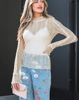 Selena Sheer Lace top Long Sleeve Top