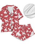 Baha Ranch Red Bronc Satin Ruffle Western Pajama Set
