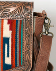 ADBG852E American Darling Hand Tooled Saddle Blanket Hair On Genuine Leather Women Bag Western Handbag Purse