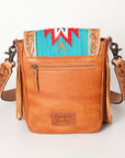 ADBG856D American Darling Hand Tooled Saddle Blanket Hair On Genuine Leather Women Bag Western Handbag Purse