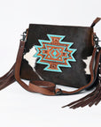 American Darling ADBGZ615 Crossbody Hand Tooled Hair-On Genuine Leather Women Bag Western Handbag Purse