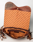 American Darling ADBGZ618 Messenger Hand Tooled Hair-On Genuine Leather Women Bag Western Handbag Purse
