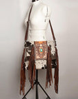 American Darling ADBGZ619 Crossbody Hand Tooled Hair-On Genuine Leather Women Bag Western Handbag Purse