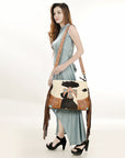American Darling ADBGZ622 Messenger Hand Tooled Hair-On Genuine Leather Women Bag Western Handbag Purse