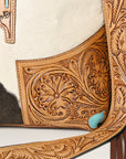 American Darling ADBGZ622 Messenger Hand Tooled Hair-On Genuine Leather Women Bag Western Handbag Purse