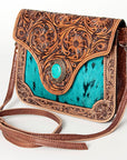 ADBG826E American Darling Hand Tooled Hair On Genuine Leather Women Bag Western Handbag Purse