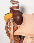 Western Horse Basketweave Saddle American Leather Wade Ranch Roping Brown Hilason