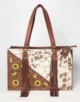 American Darling Hand Tooled Hair On Genuine Leather Women Bag Western Handbag Purse