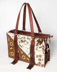 American Darling Hand Tooled Hair On Genuine Leather Women Bag Western Handbag Purse