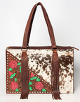 American Darling Hand Tooled Hair On Genuine Leather Women Bag Western Handbag Purse