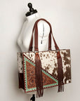 American Darling Hand Tooled Hair On Genuine Leather Women Bag Western Handbag Purse